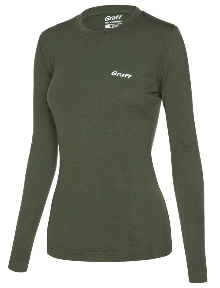Graff 916-D merino warm koszulka długi rekaw, kolor: oliwka