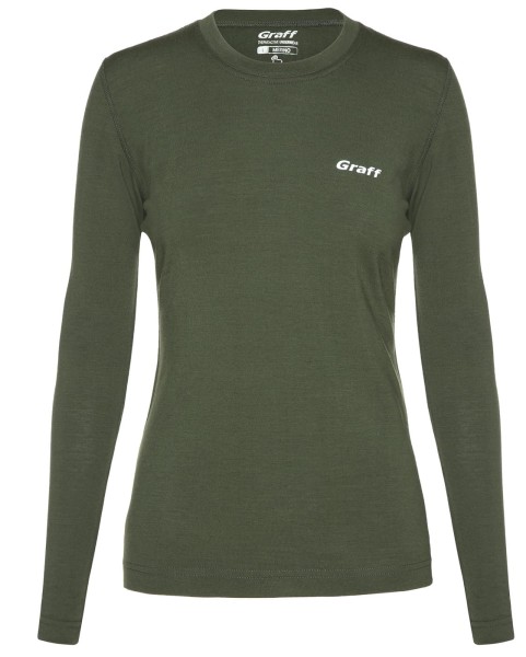 Graff 916-D merino warm koszulka długi rekaw, kolor: oliwka