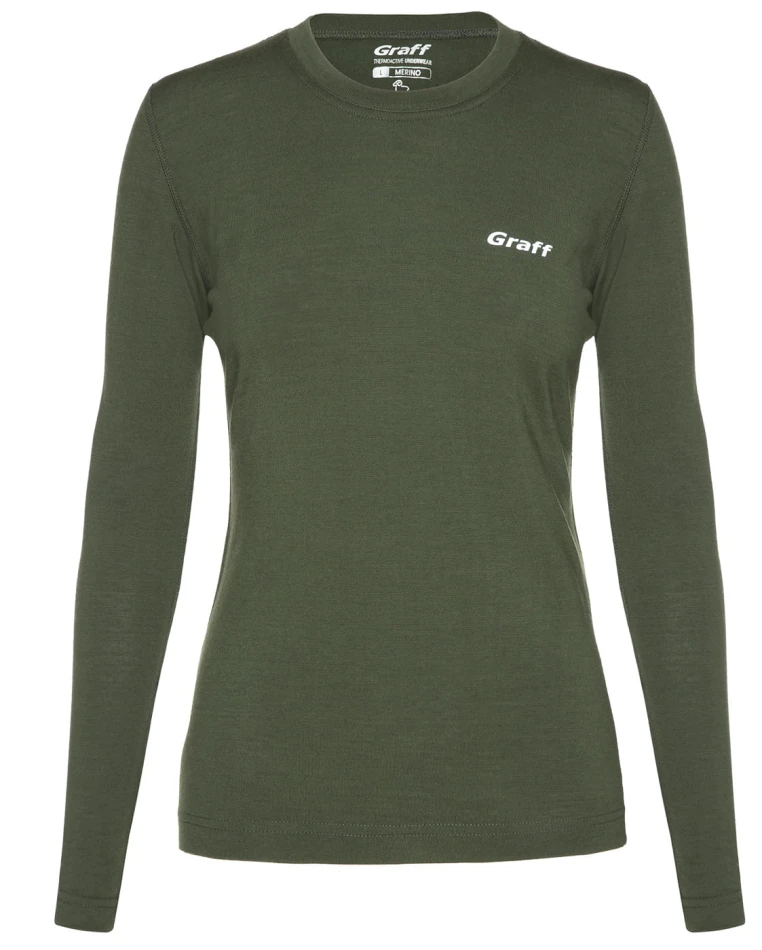 Graff 916-D merino warm koszulka długi rekaw, kolor: oliwka