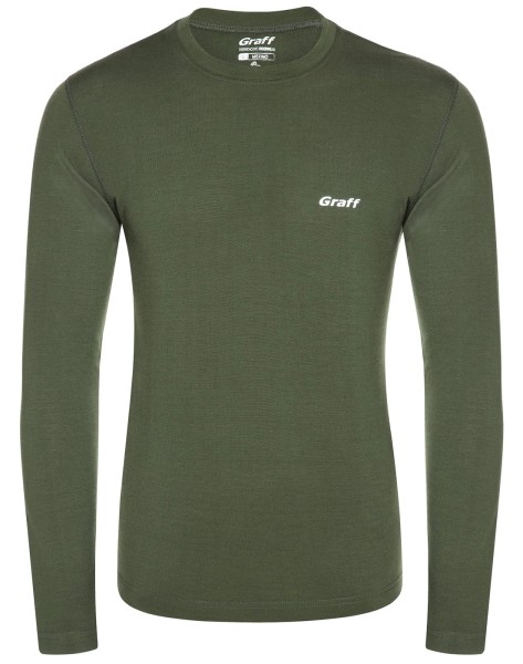 Graff 916 - merino warm - koszulka długi rękaw, kolor: oliwka