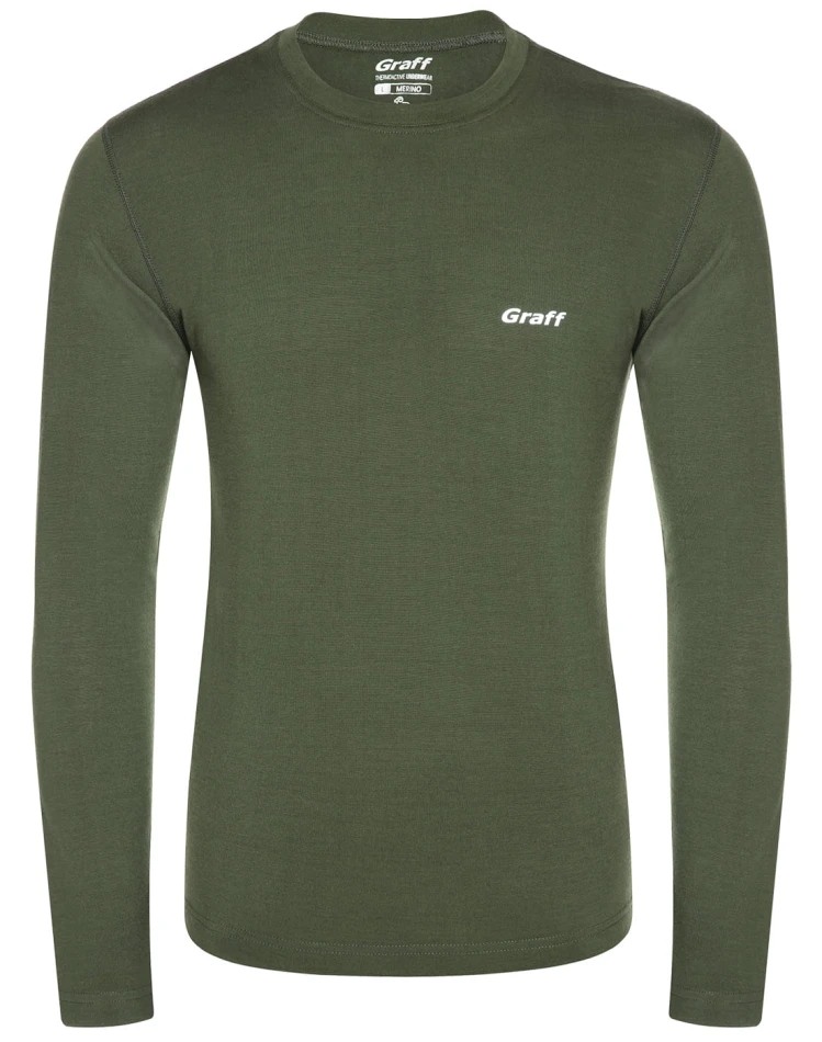 Graff 916 - merino warm - koszulka długi rękaw, kolor: oliwka
