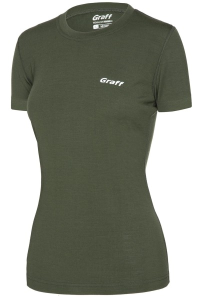 Graff 918-D merino warm koszulka krótki rękaw, kolor: oliwka
