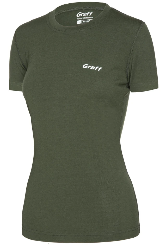Graff 918-D merino warm koszulka krótki rękaw, kolor: oliwka