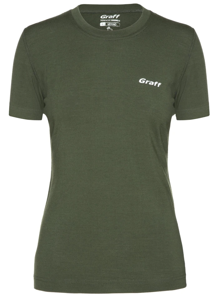 Graff 918-D merino warm koszulka krótki rękaw, kolor: oliwka