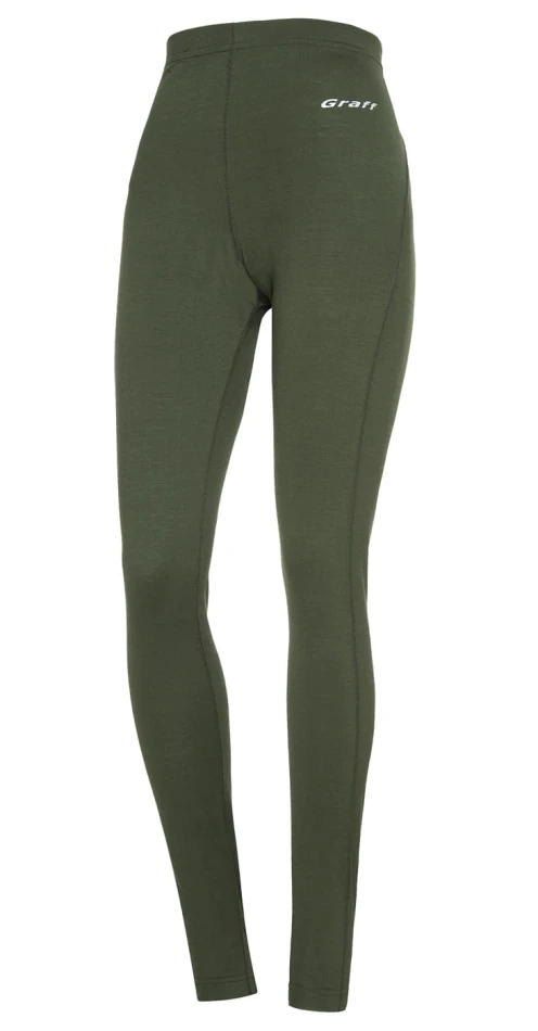 Graff 915-D merino warm - bielizna termoaktywna - leggiinsy damskie, kolor: oliwka