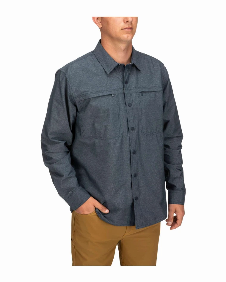 Prewett Stretch Woven LS Shirt, kolor: 418 - Dark Moon