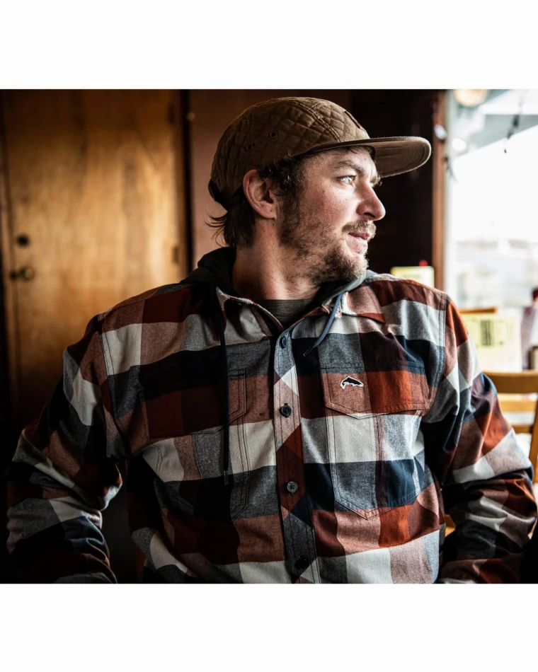Simms Coldweather Hoody: kolor: 617 - Rusty Red-Buffalo Plaid