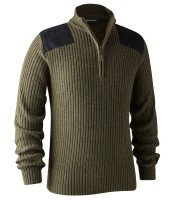 Rogaland Knit with zip neck, kolor: 354 - Adventure Green Melange