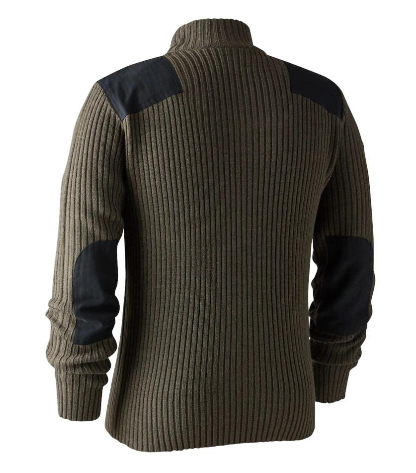 Rogaland Knit w. zip neck, kolor: 572 - Brown Leaf Melange
