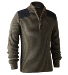 Rogaland Knit w. zip neck, kolor: 572 - Brown Leaf Melange