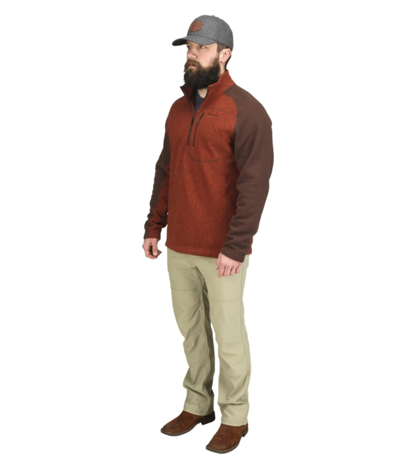 Rrivershed Sweater-Quarter Zip, kolor: 614 - Rusty Red