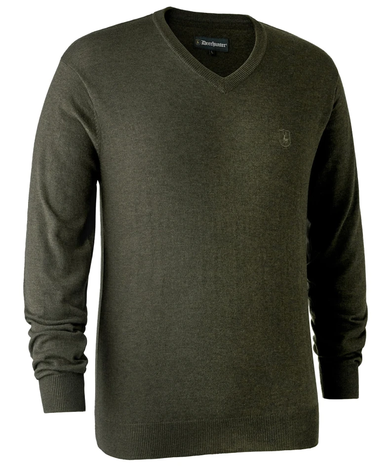 Kingston Knit with V-Neck, kolor:  356 - Green Melange