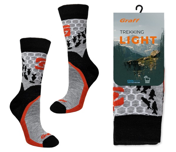 Graff Skarpety Trekking Light, kolor: jasny szary