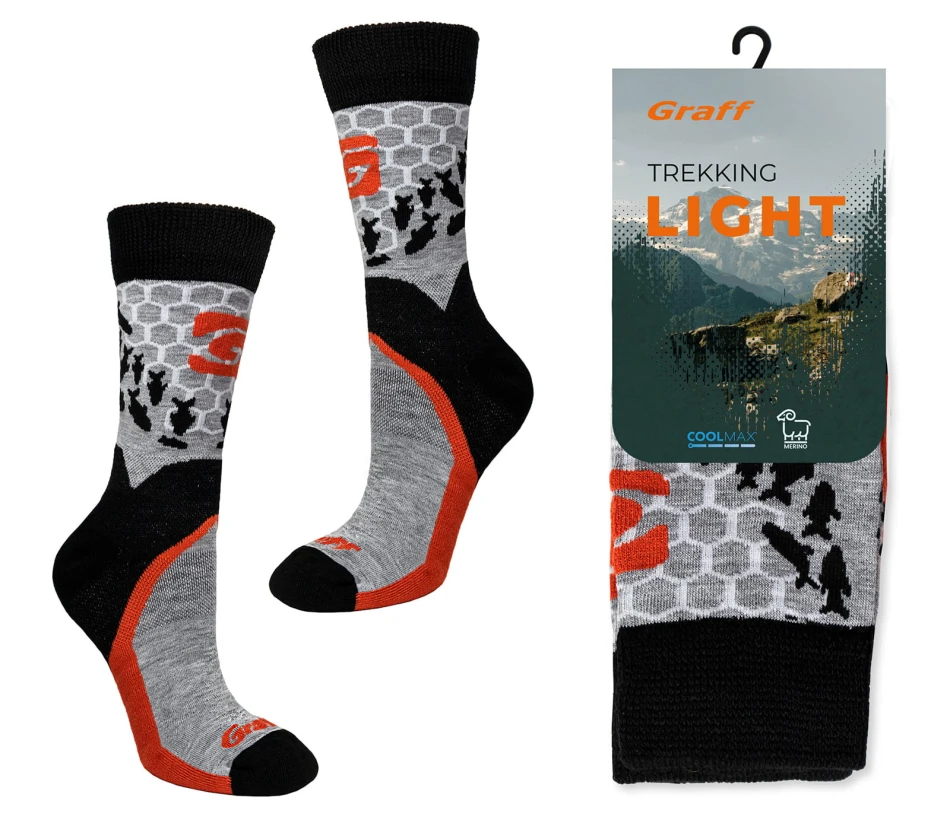 Graff Skarpety Trekking Light, kolor: jasny szary