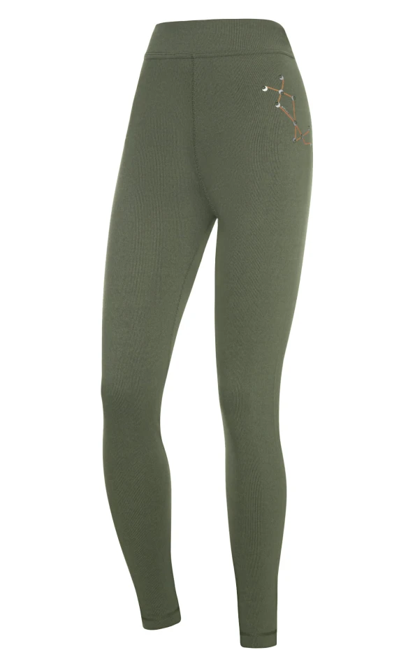 906-D legginsy - Duo Skin 200, kolor: oliwka