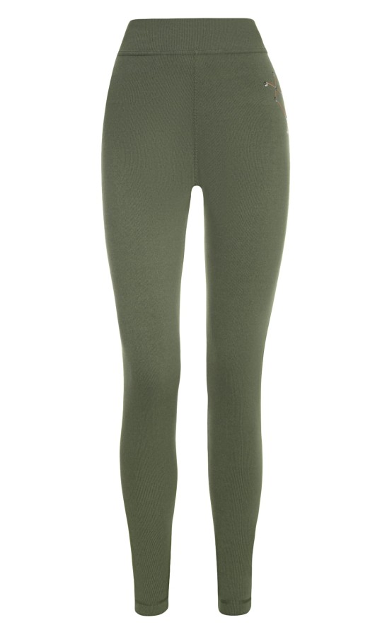 906-D legginsy - Duo Skin 200, kolor: oliwka