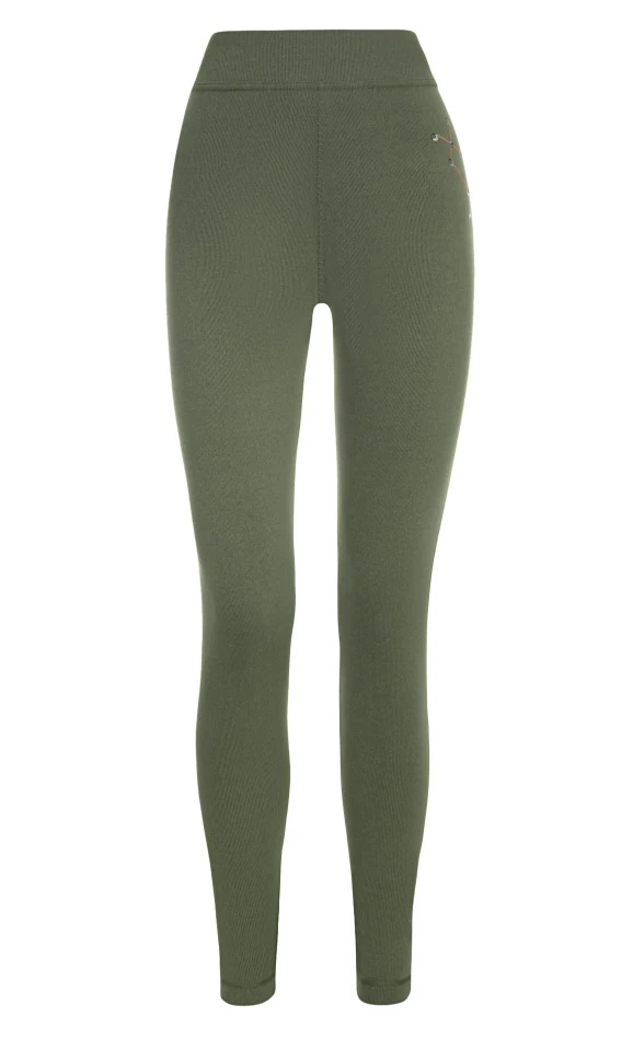 906-D legginsy - Duo Skin 200, kolor: oliwka