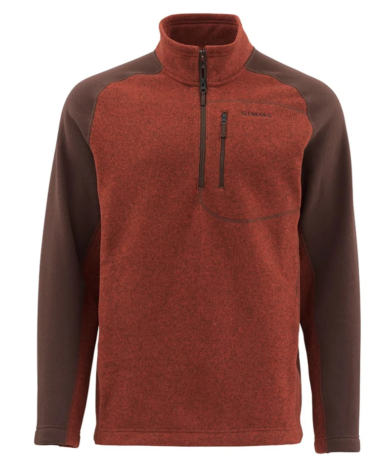 Rrivershed Sweater-Quarter Zip, kolor: 614 - Rusty Red