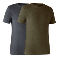 Basic 2-Pack T-Shirt, kolor: 354 - Adventure Melange Green + 916 - Grey Melange