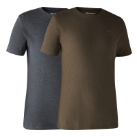 Basic 2-Pack T-Shirt, kolor:  572 - Brown Leaf Melange  +916 - Grey Melange