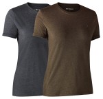 Ladies Basic Pack T-Shirt, kolor: 572 - Brown Leaf Melange + 916 - Grey Melange