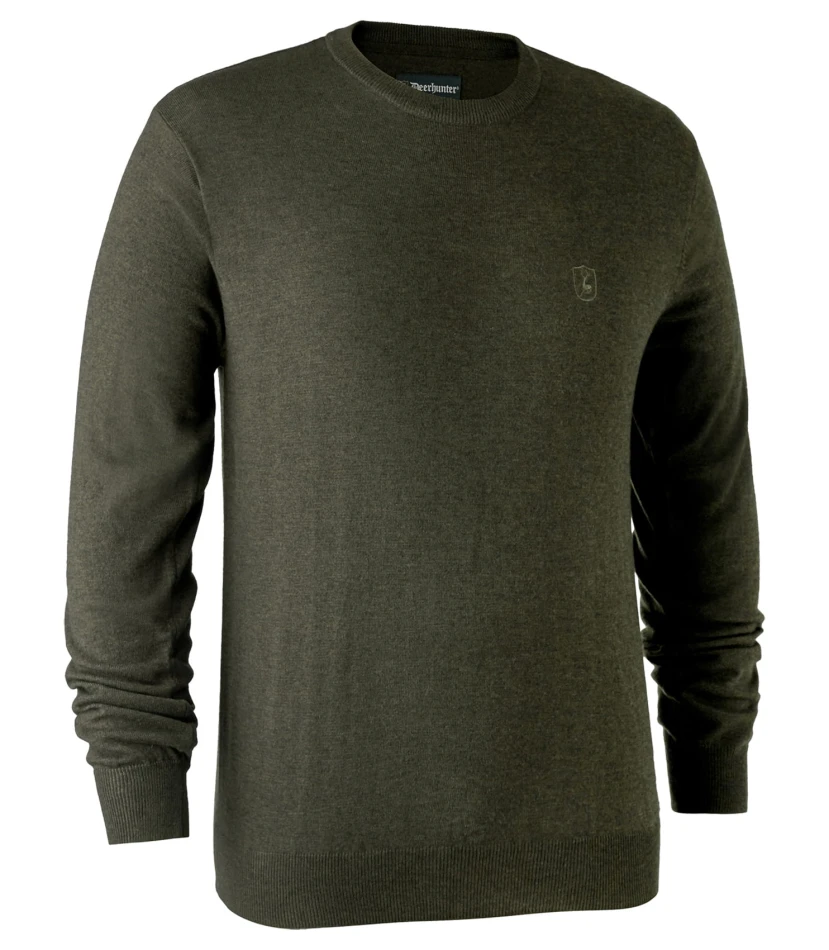 Kingston Knit with O-Neck, kolor: 356 - Green Melange