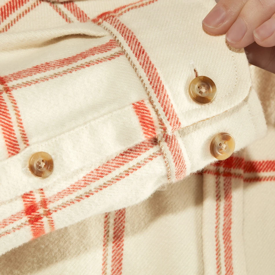Ovik Twill Shirt LS W, kolor: 113 - Chalk White - Cabin Red