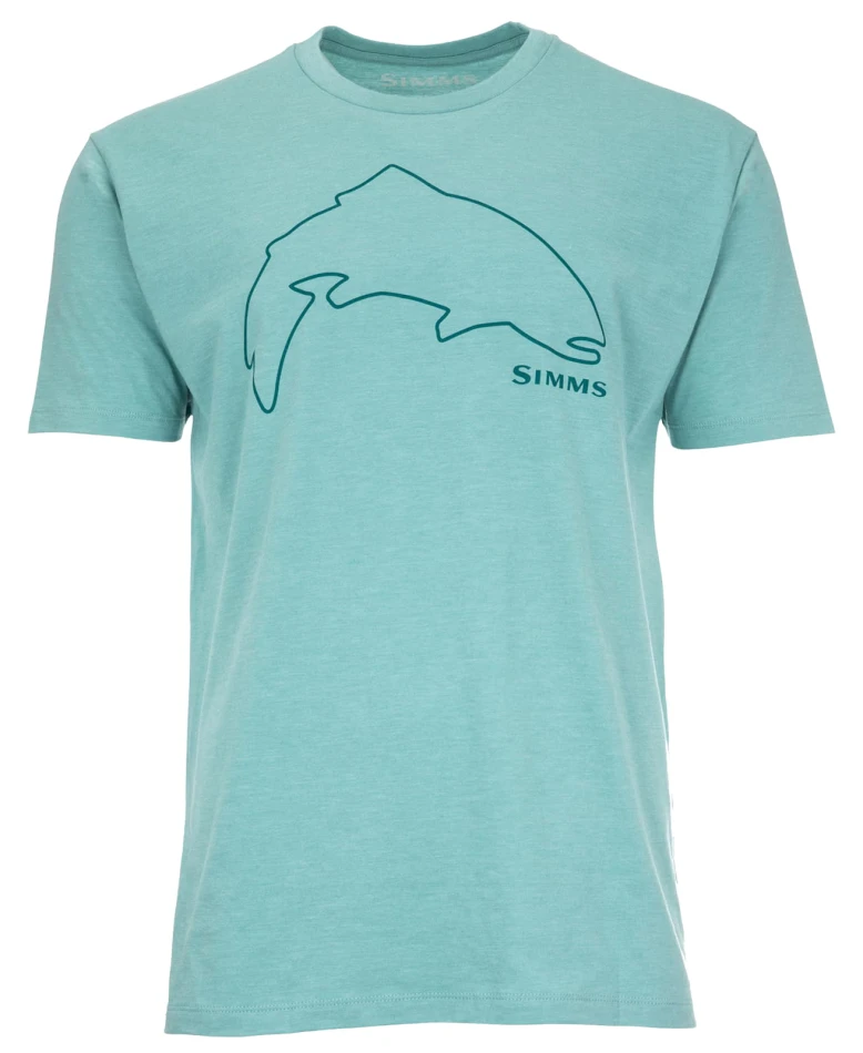 Trout Outline T-shirt, kolor: 676 - Blue Heather