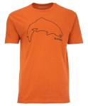 Trout Outline T-shirt, kolor: 799 - Adobe Heather - 1