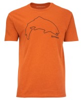 Trout Outline T-shirt, kolor: 799 - Adobe Heather