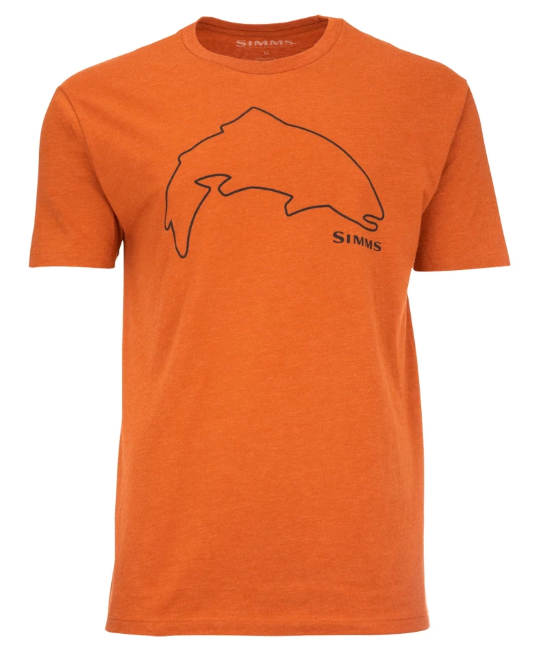 Trout Outline T-shirt, kolor: 799 - Adobe Heather - 1