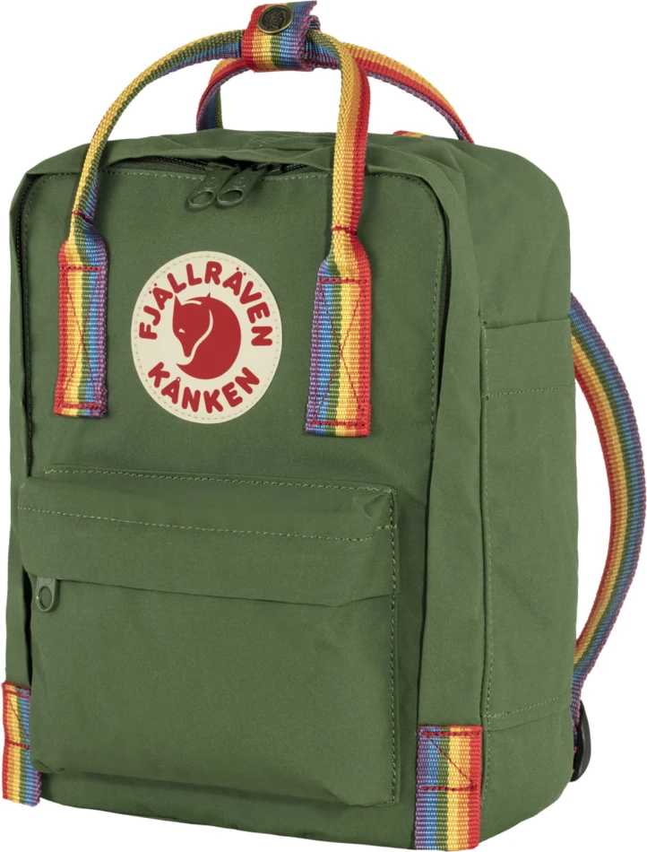 Kanken Rainbow Mini, kolor: 621-907 - Spruce Green-Rainbow Pattern
