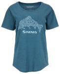 Wms Floral Trout T-Shirt, kolor: 861 - Steel Blue Heather