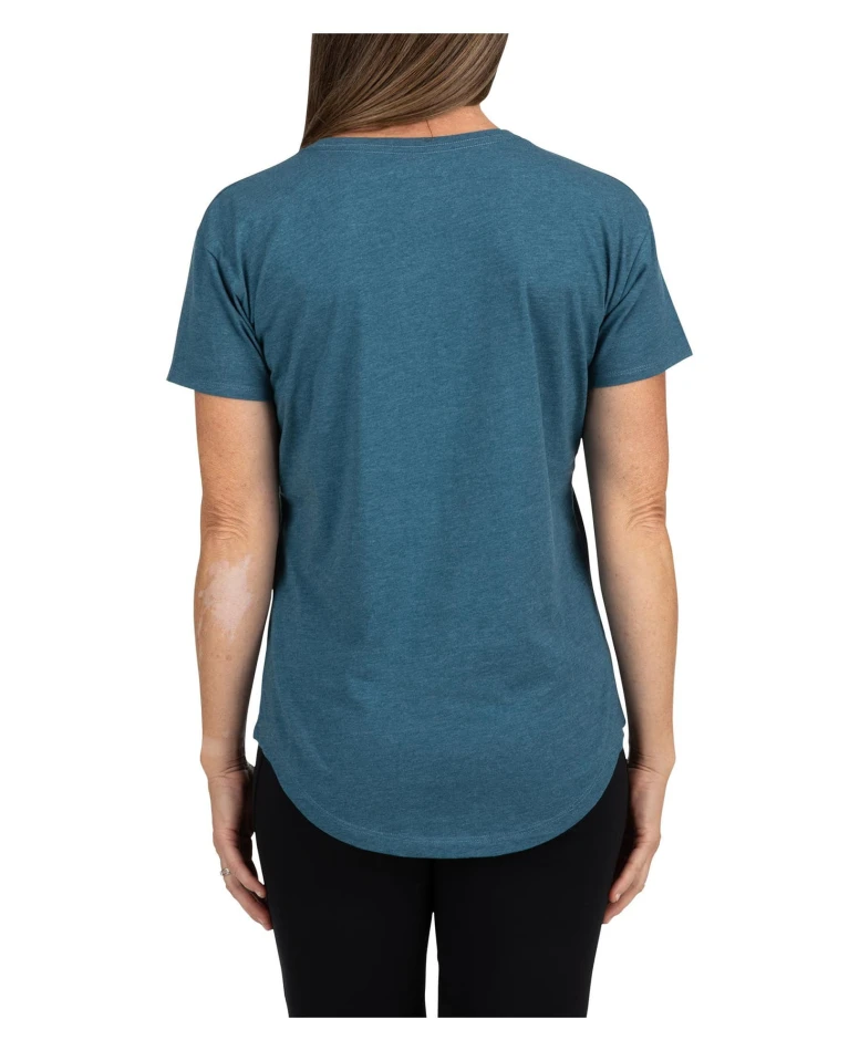 Wms Floral Trout T-Shirt, kolor: 861 - Steel Blue Heather