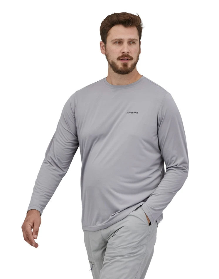 M's L/S Cap Cool Daily Fish Graphic, kolor:  Fitz Roy Trout - Salt Grey / r. XL