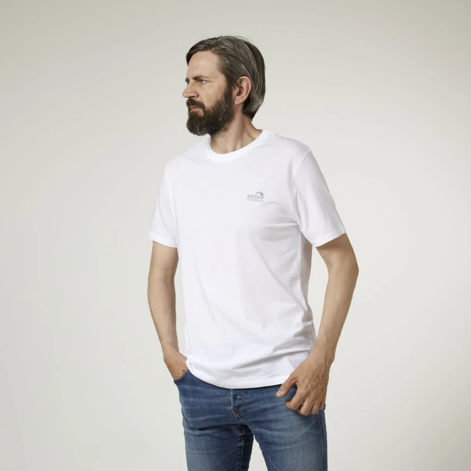 Geoff Anderson Organic Tee Logo, kolor: White