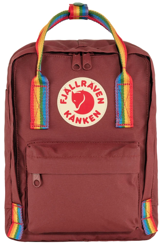 Kanken Rainbow Mini, kolor: 326-907 - Ox Red-Rainbow Pattern