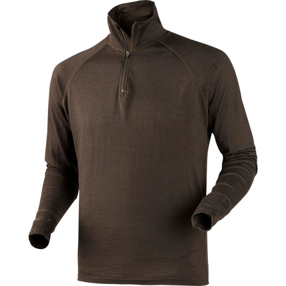 All Season shirt zip-neck, kolor: Shadow brown