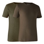 Basic 2-Pack T-Shirt, kolor: 354 - Adventure Melange Green + 572 - Brown Leaf Melange