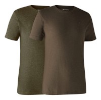 Basic 2-Pack T-Shirt, kolor: 354 - Adventure Melange Green + 572 - Brown Leaf Melange