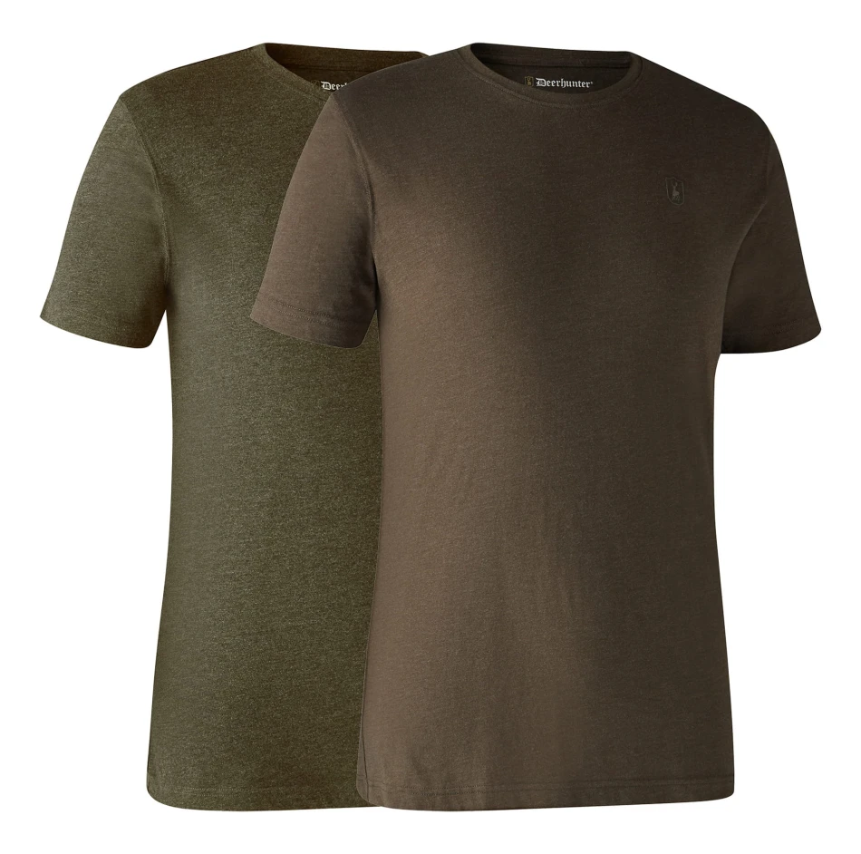 Basic 2-Pack T-Shirt, kolor: 354 - Adventure Melange Green + 572 - Brown Leaf Melange
