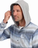 Santee Flannel Hoody: 526 - Navy/Storm/Steel Blue Stripe