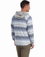 Santee Flannel Hoody: 526 - Navy/Storm/Steel Blue Stripe