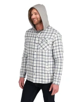 Santee Flannel Hoody: Navy/Sterling Camp Plaid