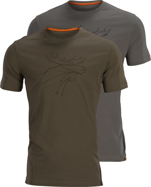 Harkila Graphic T-shirt 2-Pack, kolor: Willow Green-Grey