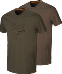 Harkila Graphic T-shirt 2-Pack, kolor: Willow Green-Slate Brown