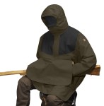Lappland Eco Shell Poncho, kolor: 633-030 Dark Olive-Dark Grey