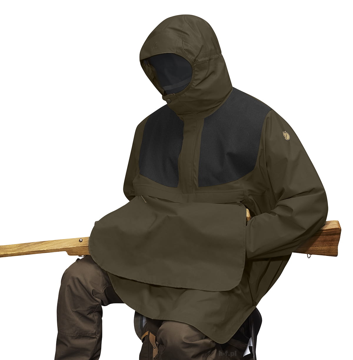 Lappland Eco Shell Poncho, kolor: 633-030 Dark Olive-Dark Grey