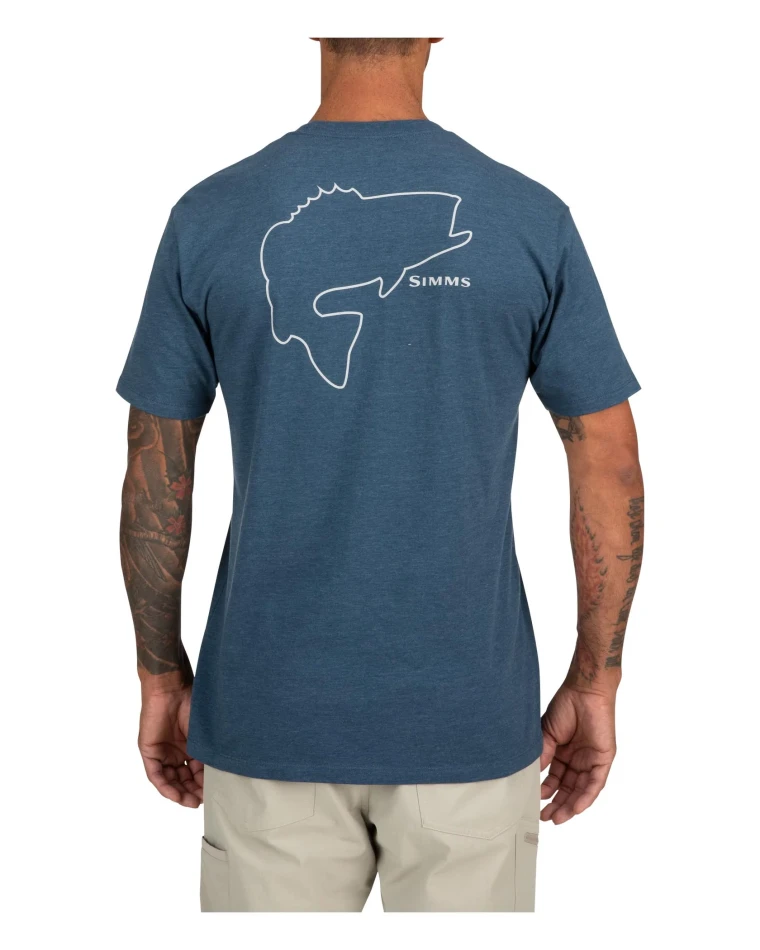 Bass Outline T-Shirt, kolor: 667 - Sailor Blue Heather