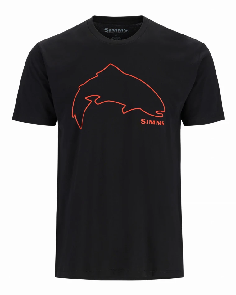 Trout Outline T-shirt, kolor: 001 - Black - 1